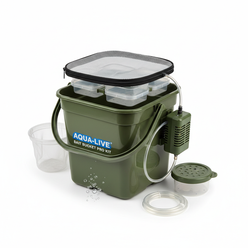 Live Bait Bucket Kit with aerator pump